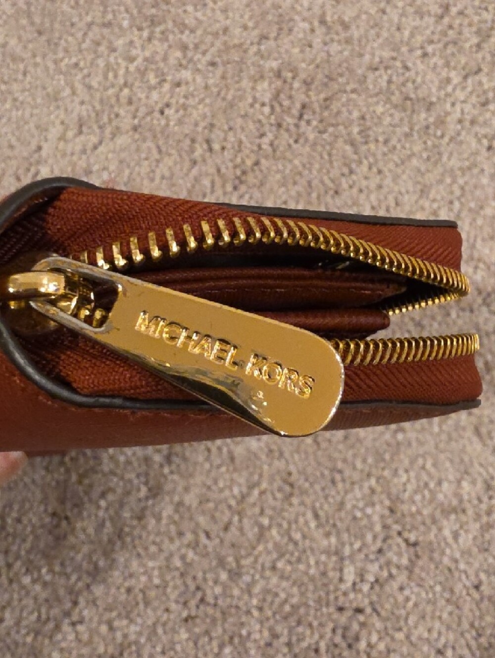 Michael Kors Brick Red Leather Wristlet Wallet with Gold Hardware - Picture 7 of 7